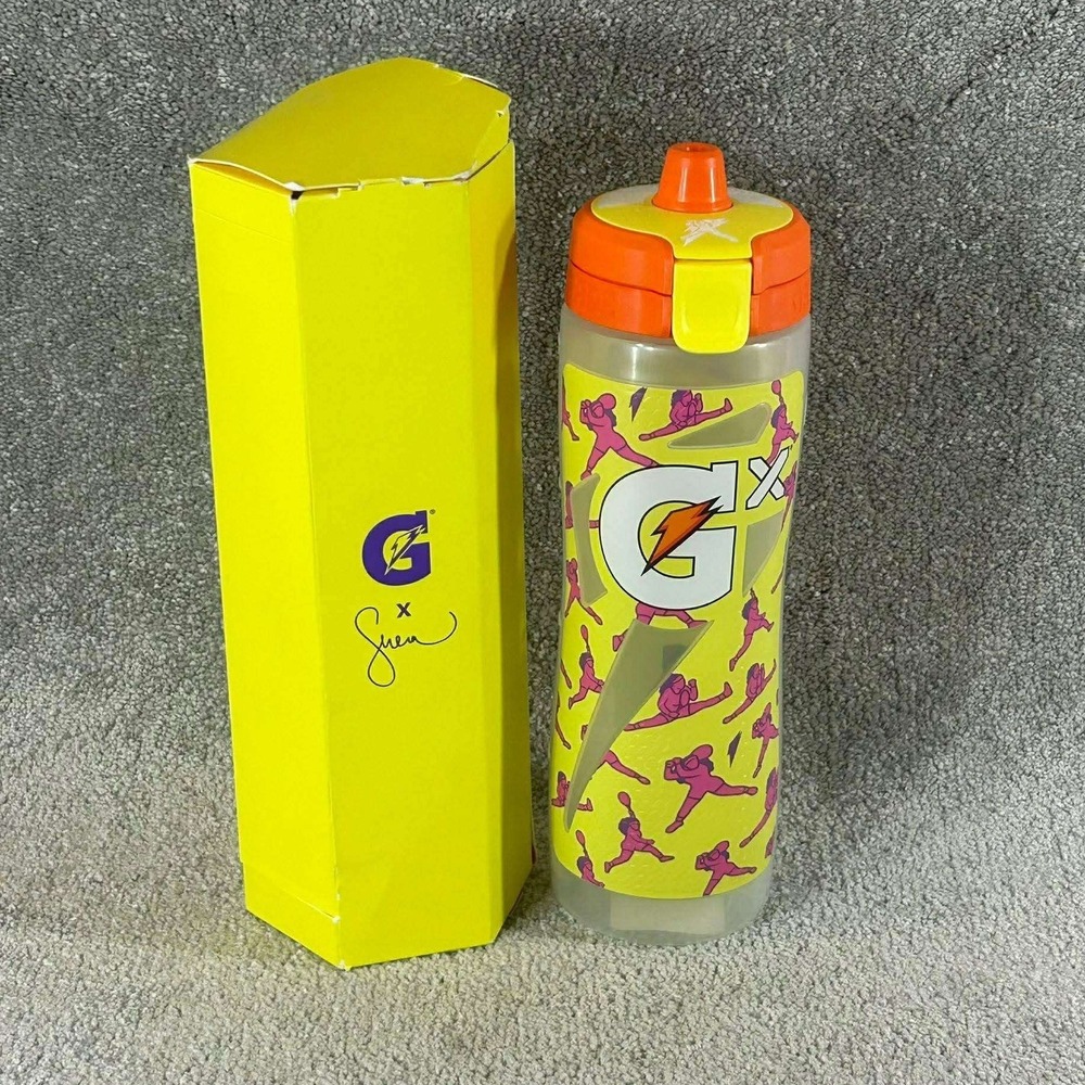 Gatorade Gx Water Bottle Yellow Serena Williams Graphic Squeeze Bottle 30oz